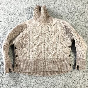 Rag &‎ Bone Sweater Womens XXS Beige Nora Cable Knit Turtle Neck Merino Wool